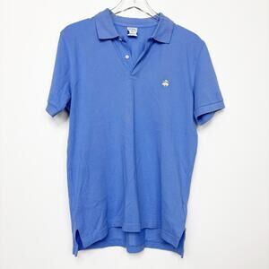 Brooks Brothers Slim Fit 100% Cotton Blue Short Sleeve Polo Shirt M